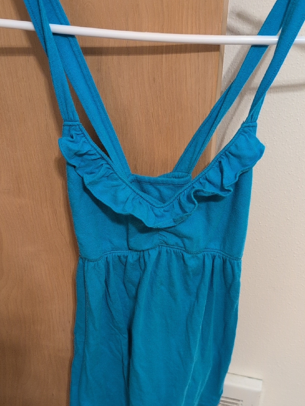 Hollister Teal Ruffle Tank Top